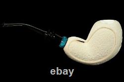 Large Bowl Freehand Pipe BLOCK MEERSCHAUM-NEW-HAND CARVED W Case#446