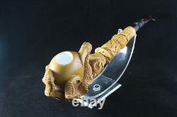Large Brown Eagle's Claw Meerschaum Pipe, 100% Solid Block Meerschaum, Claw Pipe