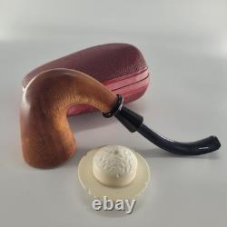 Large Calabash Mahogany Pipe ornate handcarved block meerschaum bowl by CPW16