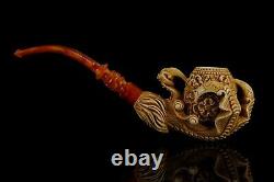 Large Claw Holds Ornate Egg Pipe By Altay New Handmade Block Meerschaum Case#476