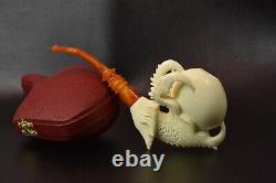 Large Claw Pipe By ALI New Block Meerschaum Handmade W Case-Stand#1194