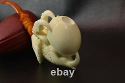 Large Claw Pipe By ALI New Block Meerschaum Handmade W Case-Stand#1194