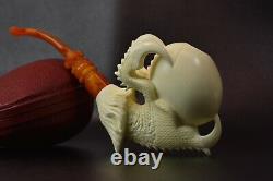 Large Claw Pipe By ALI New Block Meerschaum Handmade W Case-Stand#1194