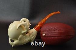 Large Claw Pipe By ALI New Block Meerschaum Handmade W Case-Stand#1194