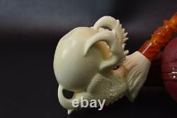 Large Claw Pipe By ALI New Block Meerschaum Handmade W Case-Stand#1194