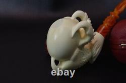 Large Claw Pipe By ALI New Block Meerschaum Handmade W Case-Stand#1194