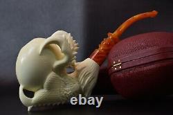 Large Claw Pipe By ALI New Block Meerschaum Handmade W Case-Stand#1194