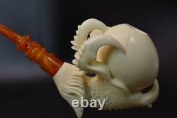 Large Claw Pipe By ALI New Block Meerschaum Handmade W Case-Stand#1194