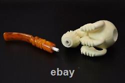 Large Claw Pipe By ALI New Block Meerschaum Handmade W Case-Stand#1194