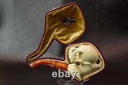 Large Claw Pipe By ALI New Block Meerschaum Handmade W Case-Stand#1194