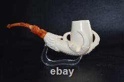 Large Claw Pipe By ALI New Block Meerschaum Handmade W Case-Stand#459