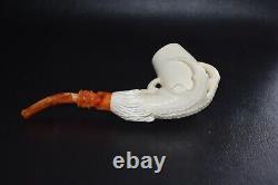 Large Claw Pipe By ALI New Block Meerschaum Handmade W Case-Stand#459