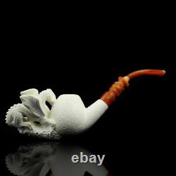 Large Dragon Pipe By Ali Handmade Block Meerschaum-NEW Custom Made CASE#1859