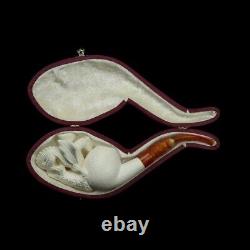 Large Dragon Pipe By Ali Handmade Block Meerschaum-NEW Custom Made CASE#1859