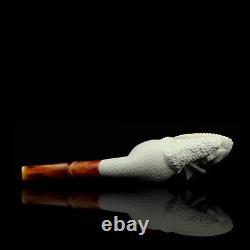 Large Dragon Pipe By Ali Handmade Block Meerschaum-NEW Custom Made CASE#1859