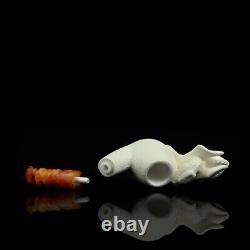 Large Dragon Pipe By Ali Handmade Block Meerschaum-NEW Custom Made CASE#1859