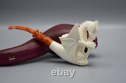 Large Dragon Pipe By Ali Handmade Block Meerschaum-NEW Custom Made CASE#470