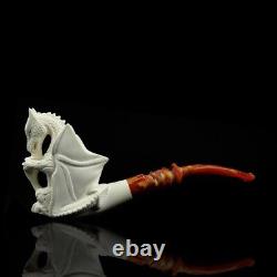 Large Dragon Pipe By Ali Handmade Block Meerschaum-NEW Custom Made CASE#470