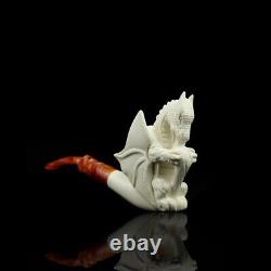 Large Dragon Pipe By Ali Handmade Block Meerschaum-NEW Custom Made CASE#470