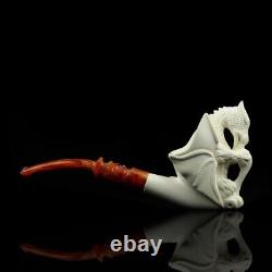 Large Dragon Pipe By Ali Handmade Block Meerschaum-NEW Custom Made CASE#470