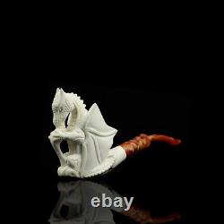 Large Dragon Pipe By Ali Handmade Block Meerschaum-NEW Custom Made CASE#470