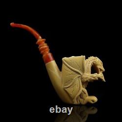 Large Dragon Pipe By Ali Handmade Block Meerschaum-NEW Custom Made CASE#787