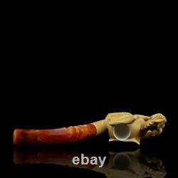 Large Dragon Pipe By Ali Handmade Block Meerschaum-NEW Custom Made CASE#787