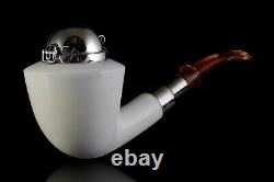 Large Dublin Pipe W Wind Cap & Tamper BLOCK MEERSCHAUM-NEW-HAND CARVED Case424