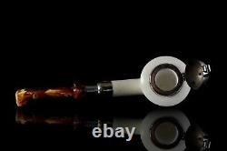 Large Dublin Pipe W Wind Cap & Tamper BLOCK MEERSCHAUM-NEW-HAND CARVED Case424