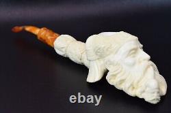 Large Dunhill Head PIPE-BLOCK MEERSCHAUM-NEW-HANDCARVED- W Case#500