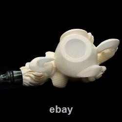 Large Eagle Claw Pipe New Block Meerschaum Handmade W Case-Stand-Tamper#876