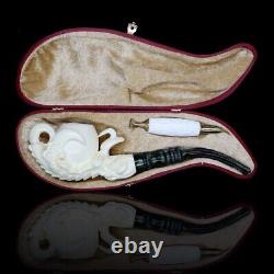 Large Eagle Claw Pipe New Block Meerschaum Handmade W Case-Stand-Tamper#876