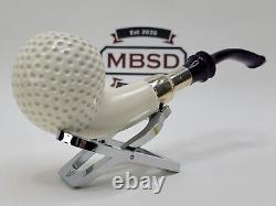 Large MBSD Meerschaum Block Meerschaum Golf Ball Spigot Tobacco Pipe, Case