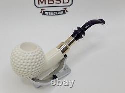 Large MBSD Meerschaum Block Meerschaum Golf Ball Spigot Tobacco Pipe, Case