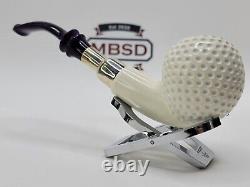 Large MBSD Meerschaum Block Meerschaum Golf Ball Spigot Tobacco Pipe, Case