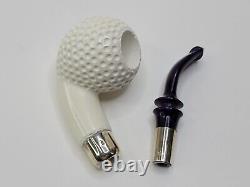 Large MBSD Meerschaum Block Meerschaum Golf Ball Spigot Tobacco Pipe, Case