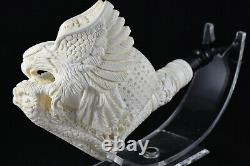 Large Meerschaum Eagle, Artwork Pipe, Unsmoked Pipe, Block Meerschaum