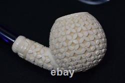 Large Ornate Apple Pipe New Block Meerschaum W Case Tamper Stand#99