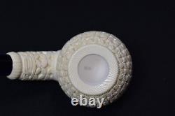 Large Ornate Apple Pipe New Block Meerschaum W Case Tamper Stand#99