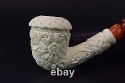 Large Ornate Topkapi Calabash PIPE-BLOCK MEERSCHAUM-NEW-HAND CARVED W Case#1412