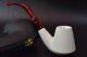 Large Rustic Brandy Pipe Block Meerschaum-new-hand Carved W Case#1304