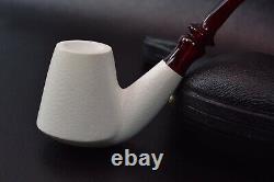 Large Rustic Brandy Pipe BLOCK MEERSCHAUM-NEW-HAND CARVED W Case#1304