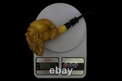 Large SIZE Dunhill Head PIPE-BLOCK MEERSCHAUM-NEW-HANDCARVED- W Case&stand #550