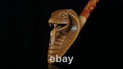 Large Size Cobra Pipe Block Meerschaum Handmade NEW With Case#524