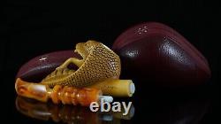 Large Size Cobra Pipe Block Meerschaum Handmade NEW With Case#524