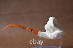 Large Size Cobra Pipe By Kenan Block Meerschaum Handmade NEW With Case#58