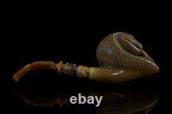 Large Size Cobra Pipe By Kenan Block Meerschaum Handmade NEW With Case#945