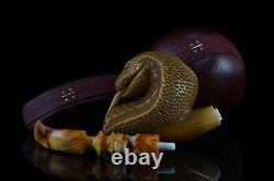 Large Size Cobra Pipe By Kenan Block Meerschaum Handmade NEW With Case#945