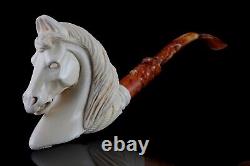 Large Size Horse Pipe By Kenan New Handmade Block Meerschaum Custom Made Case319