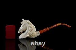 Large Size Horse Pipe By Kenan New Handmade Block Meerschaum Custom Made Case319